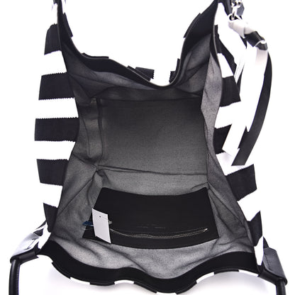Proenza Schouler Knit Stripes Extra Large Tote Black Ecru 5 of 12