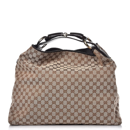 Gucci Monogram Large Horsebit Chain Hobo Dark Brown 1 of 11