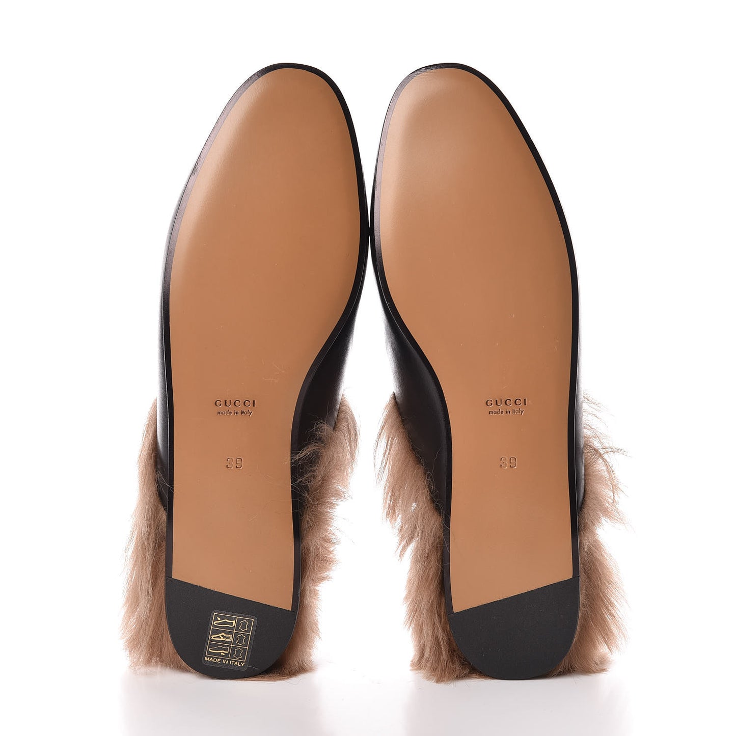 Calfskin Fur Womens Princetown Slippers 39 Black
