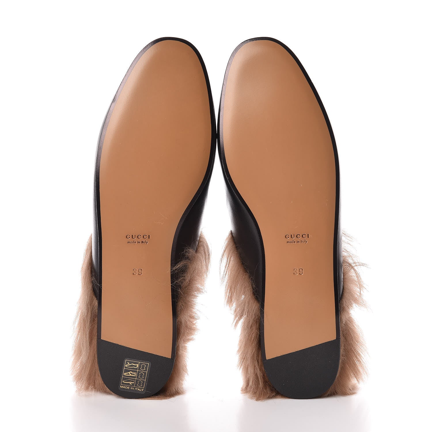 Gucci Calfskin Fur Womens Princetown Slippers 39 Black 5 of 8
