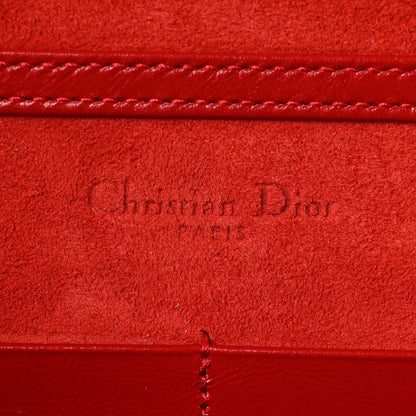Christian Dior Crinkled Calfskin Diorama Wallet on Chain Pouch Red 5 of 8