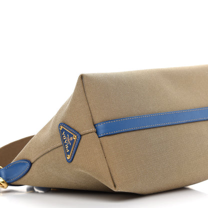 Prada Jacquard Logo Handbag Corda Azzurro 7 of 8