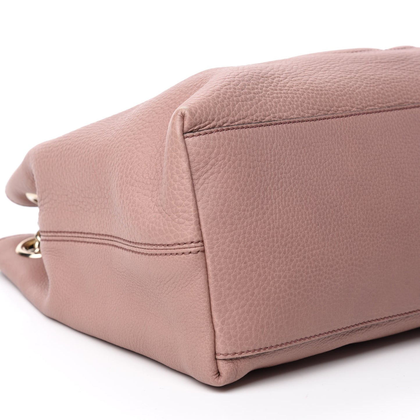 Pebbled Calfskin Medium Soho Chain Shoulder Bag Dark Cipria