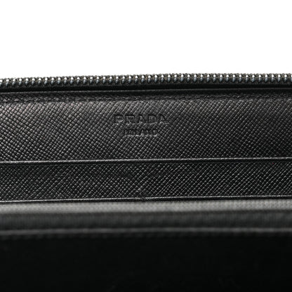 Prada Tessuto Nylon Zip Around Wallet Black 6 of 9