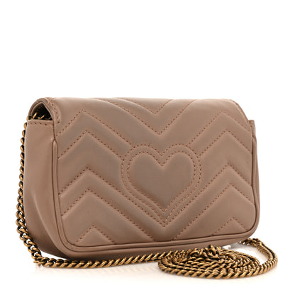 Gucci Calfskin Matelasse Super Mini GG Marmont Shoulder Bag Porcelain Rose 3 of 17