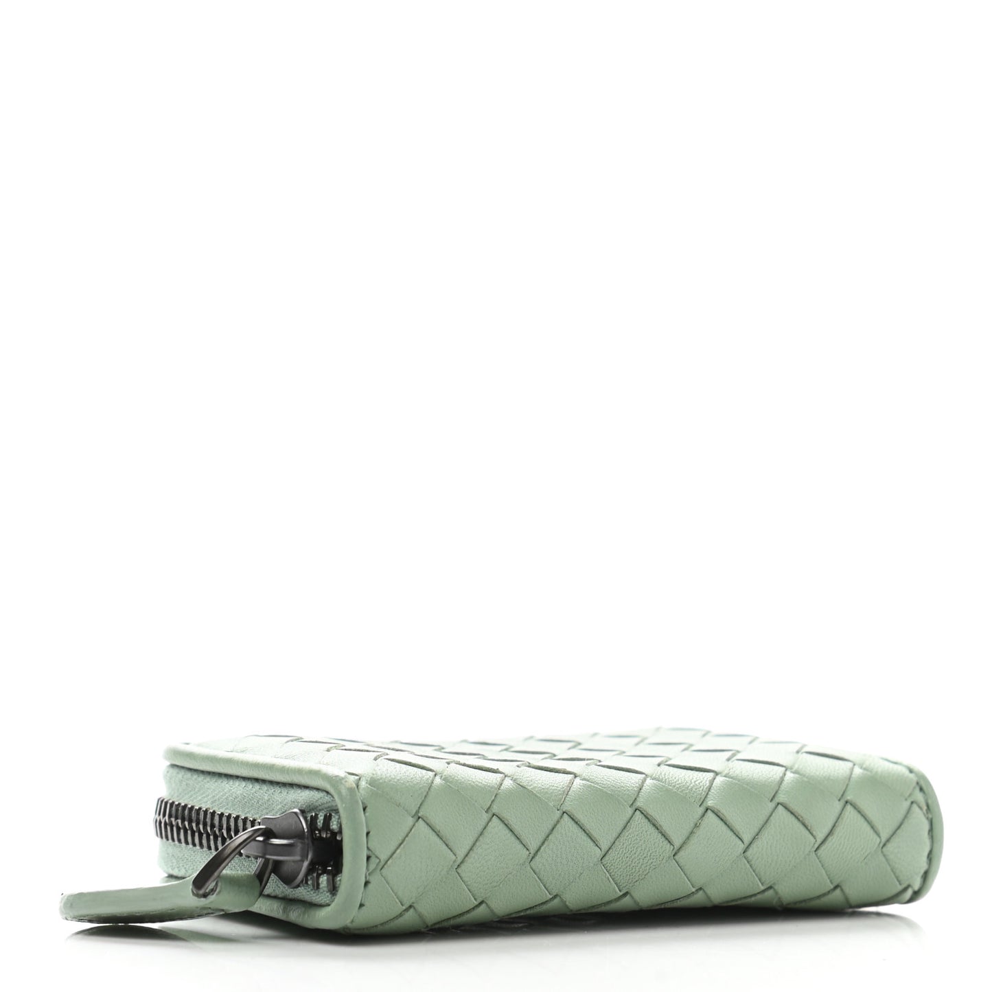 Nappa Intrecciato Zip Around Coin Purse Light Green