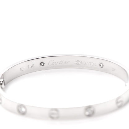 Cartier 18K White Gold 4 Diamond LOVE Bracelet 16 5 of 7