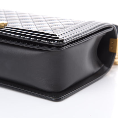 Chanel Patent Calfskin Quilted New Medium Boy Flap Black 9 of 12