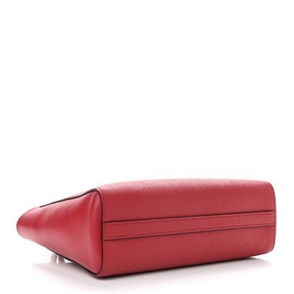 Prada Saffiano Soft Calfskin Small Zippered Tote Fuoco 4 of 8