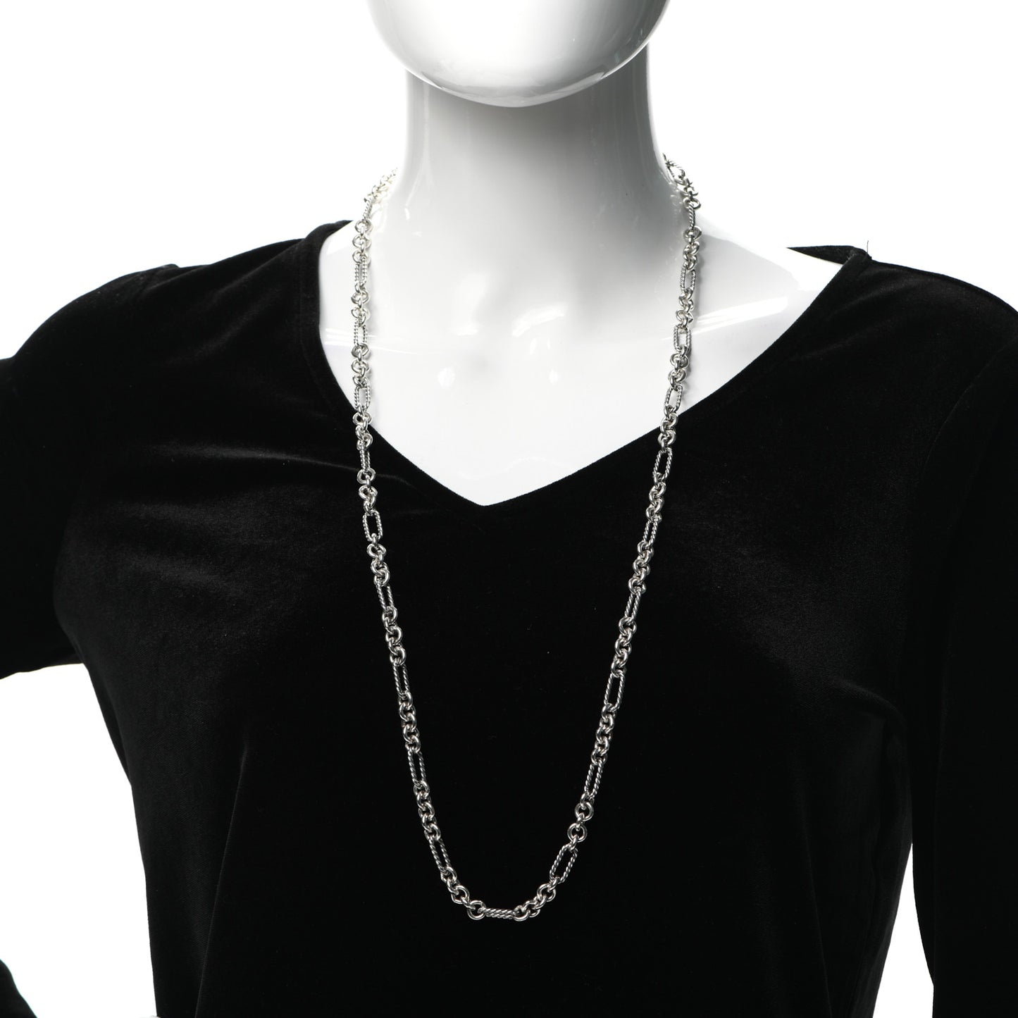 Sterling Silver 18K Yellow Gold Figaro Chain Link Necklace