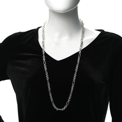 David Yurman Sterling Silver 18K Yellow Gold Figaro Chain Link Necklace 2 of 4