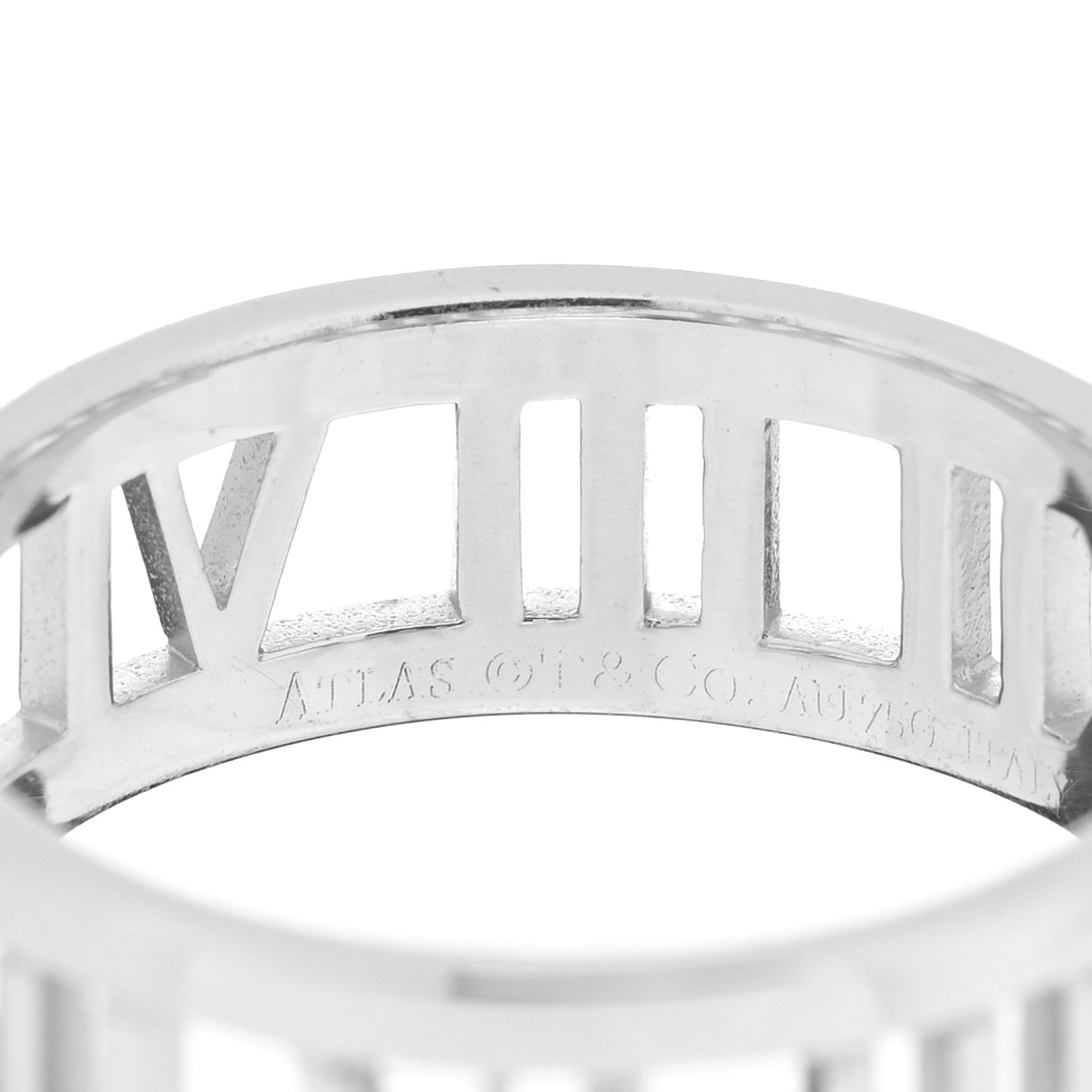 Tiffany 18K White Gold Diamond Open Atlas Ring 63 10.5 4 of 4