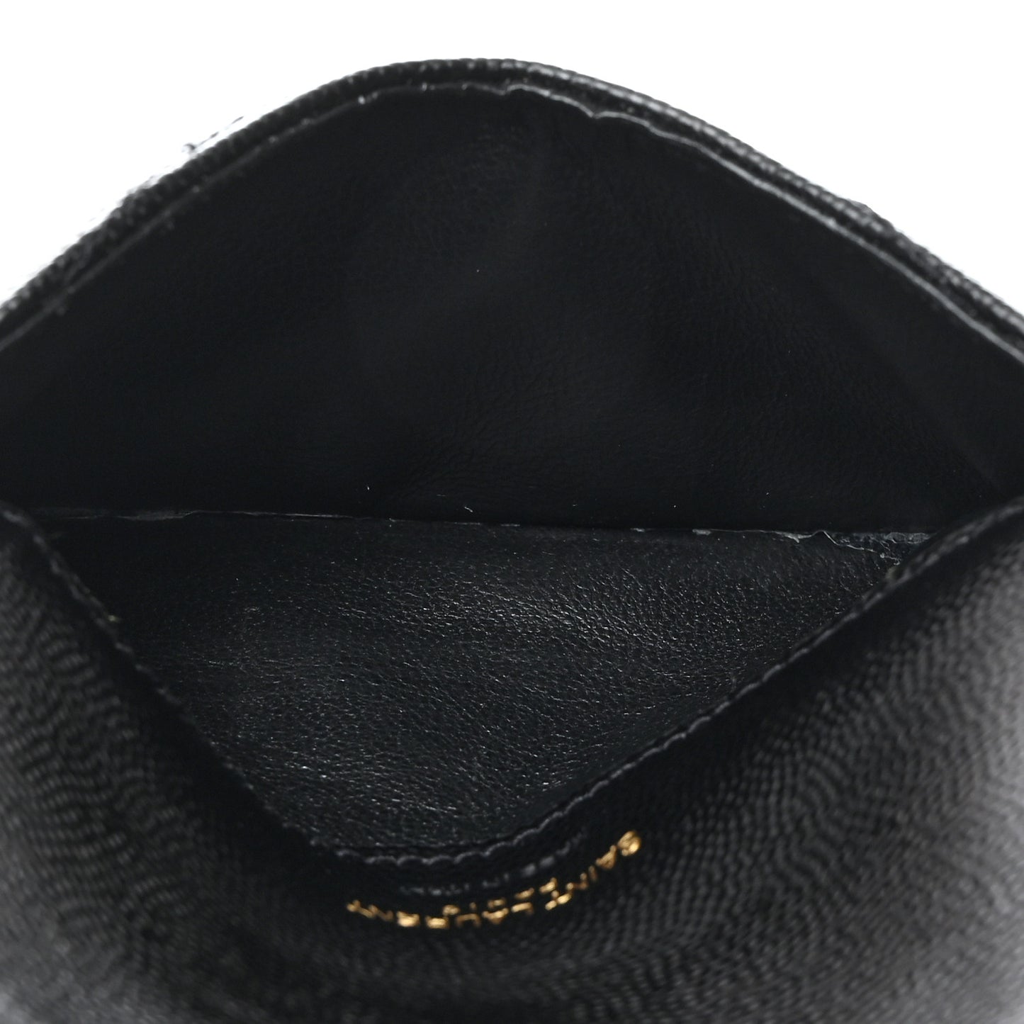 Grain De Poudre Matelasse Chevron Monogram Compact Wallet Black