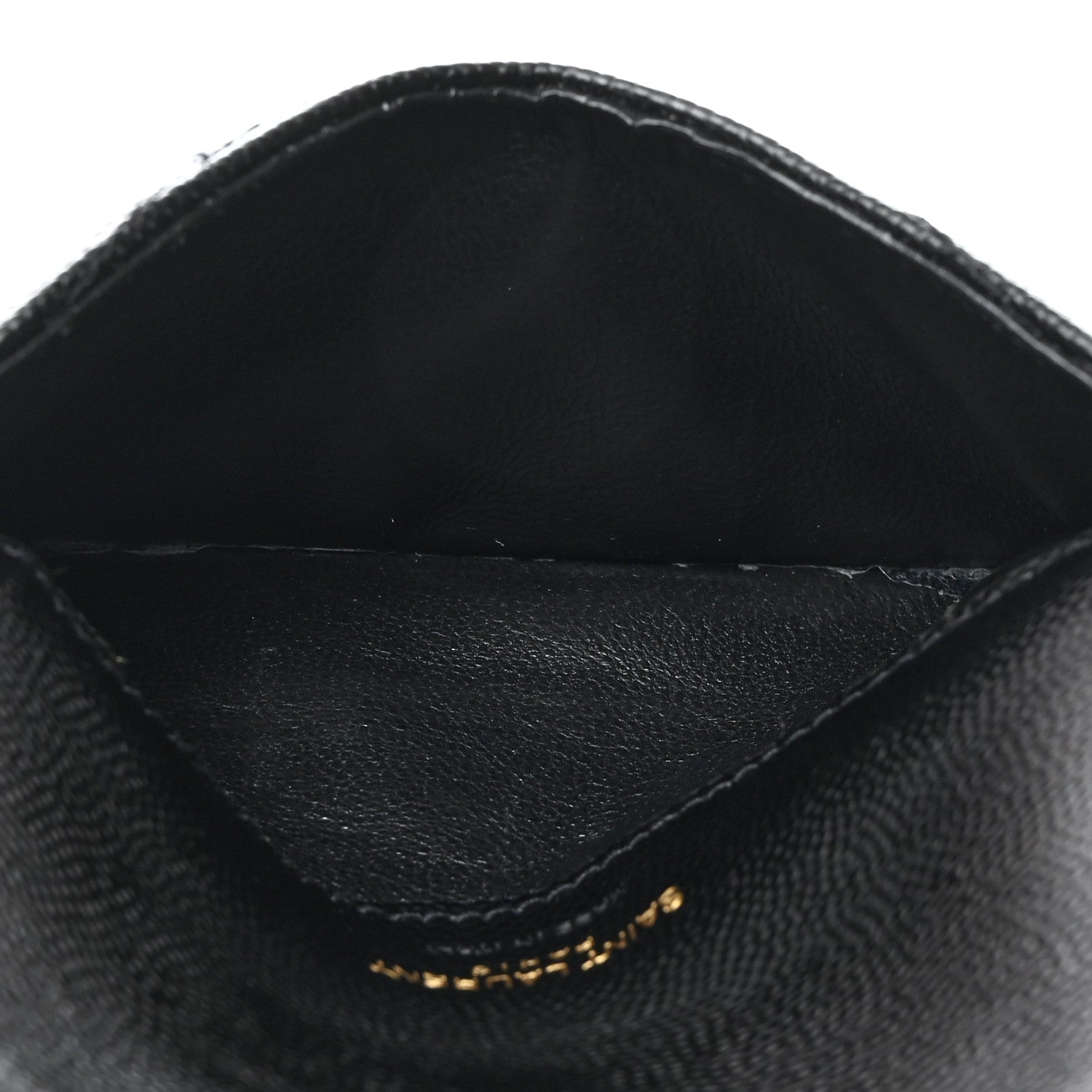 Saint Laurent Grain De Poudre Matelasse Chevron Monogram Compact Wallet Black 5 of 7
