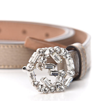 Gucci Calfskin Crystal Interlocking G Belt 95 38 Golden Beige 7 of 9