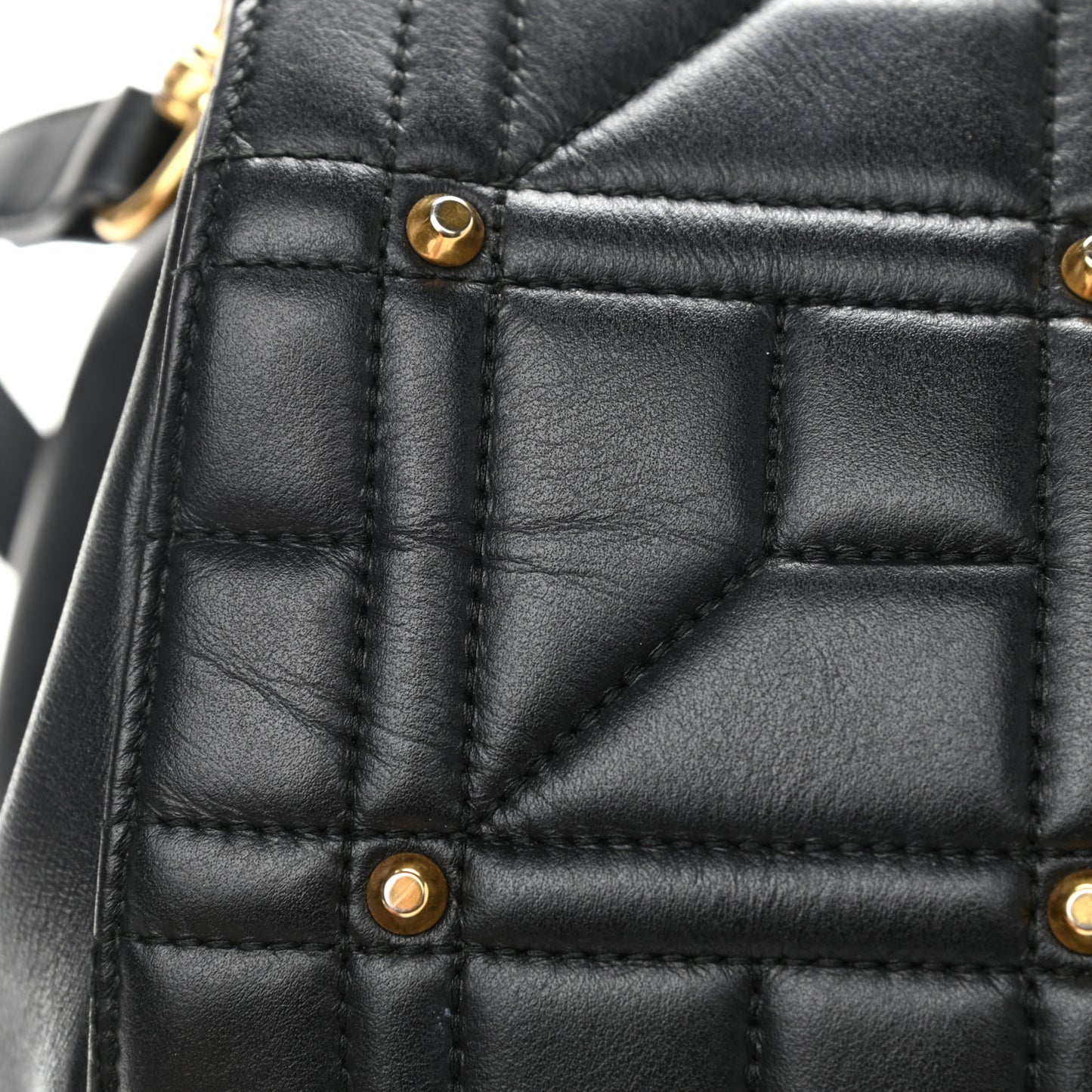 Calfskin Matelasse Studded Medium GG Marmont Tote Black