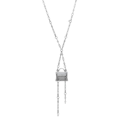 Hermes 18K White Gold Diamond Precieux Kelly Long Necklace 1 of 7