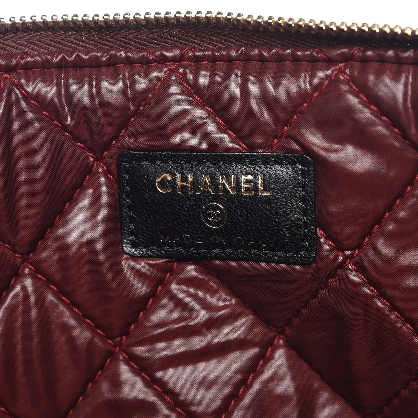 Lambskin Quilted Large Cosmetic Case Black
