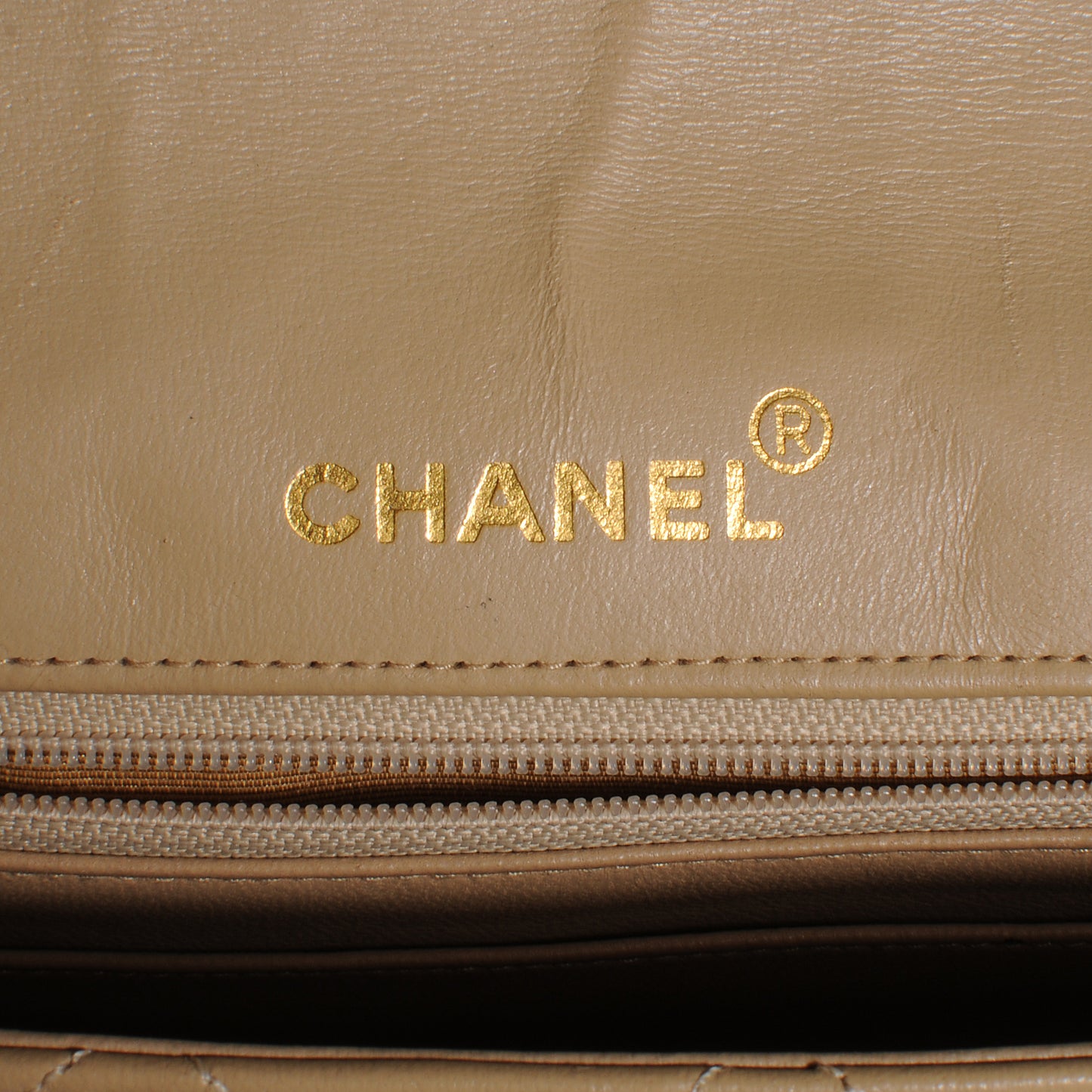 Lambskin Medium Single Flap Beige