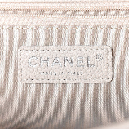 Chanel Caviar Chevron Quilted Large Puffy CC Flap White 8 of 11