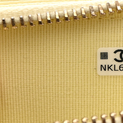 Chanel Caviar Quilted Flap Zip Card Holder Light Yellow 7 of 8