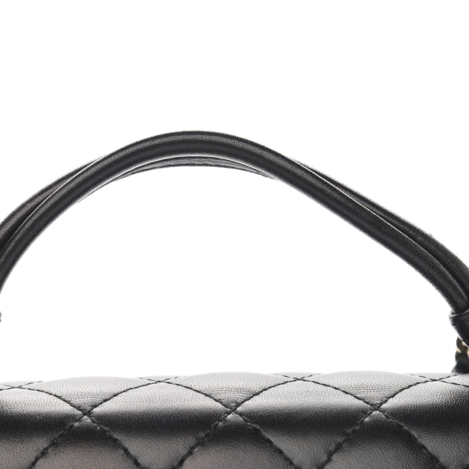 Chanel Lambskin Quilted Small Handle Tied Top Handle Flap Black 15 of 15