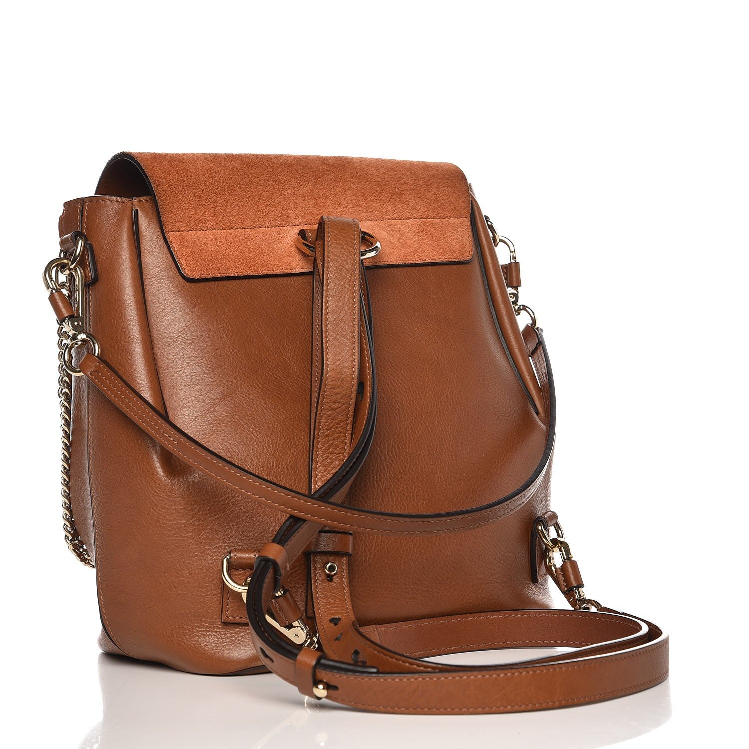 Chloe Suede Calfskin Medium Faye Backpack Tobacco 3 of 9