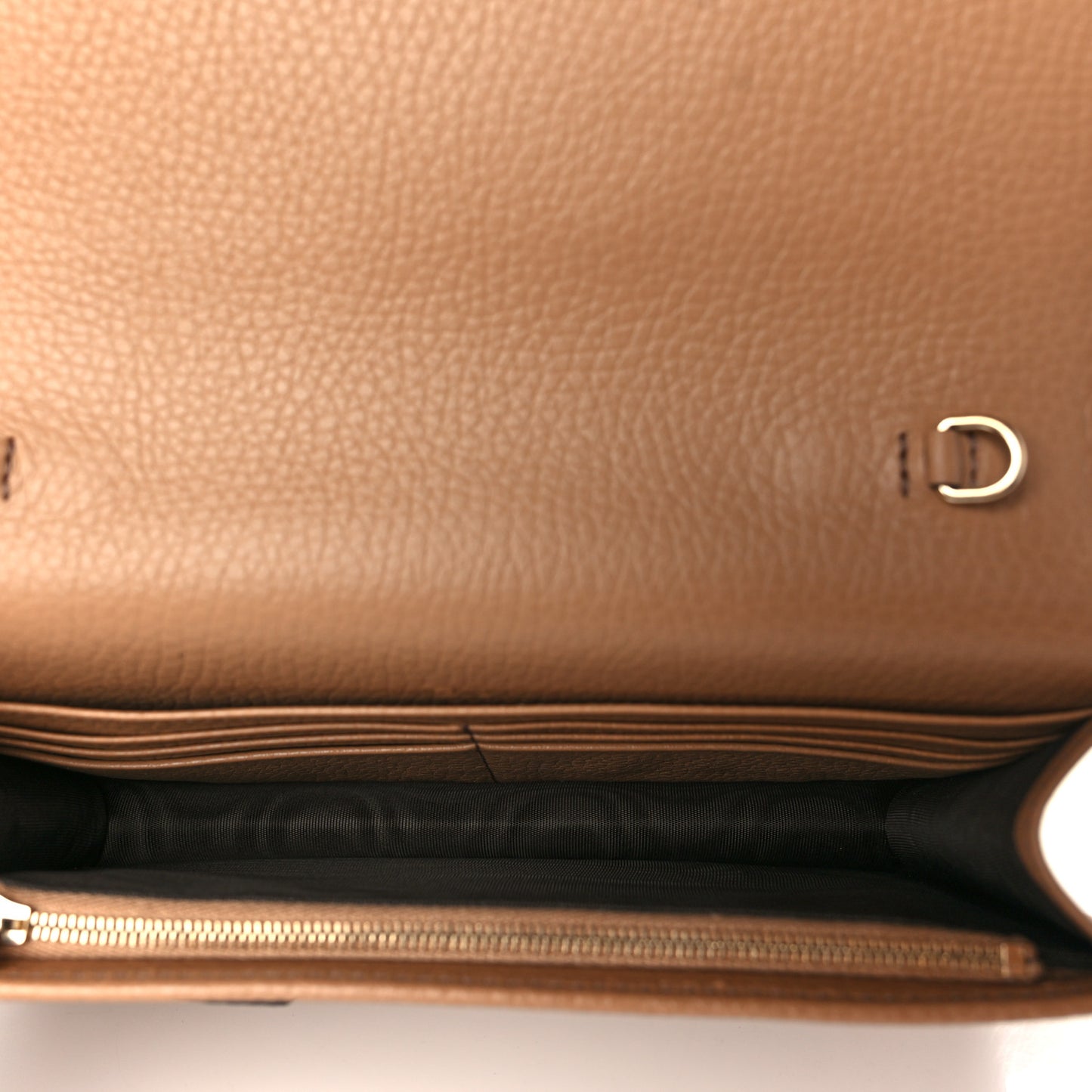 Pebbled Calfskin Soho Wallet on Chain Camelia