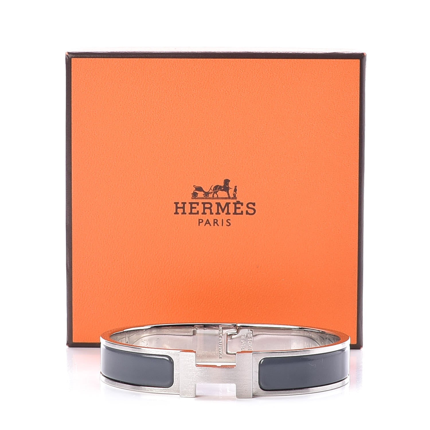 Hermes Matte Enamel Narrow Clic Clac HH Bracelet GM Slate 5 of 5