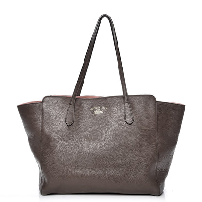 Gucci Dollar Calfskin Medium Swing Tote Grey Field Soft Pink 1 of 16