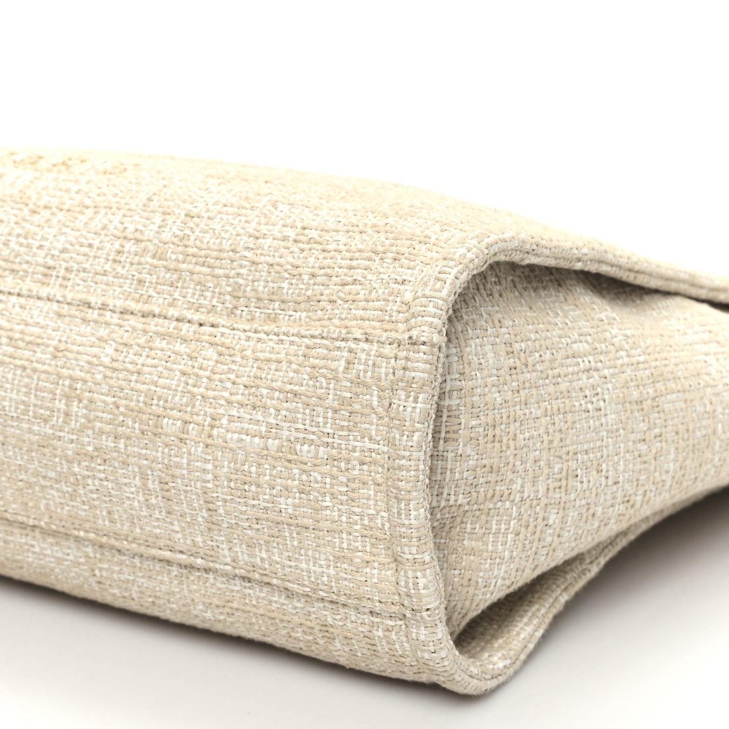 Lurex Boucle Small Deauville Tote Ivory