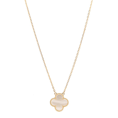 Van Cleef & Arpels 18K Yellow Gold Mother of Pearl Vintage Alhambra Pendant Necklace 1 of 6