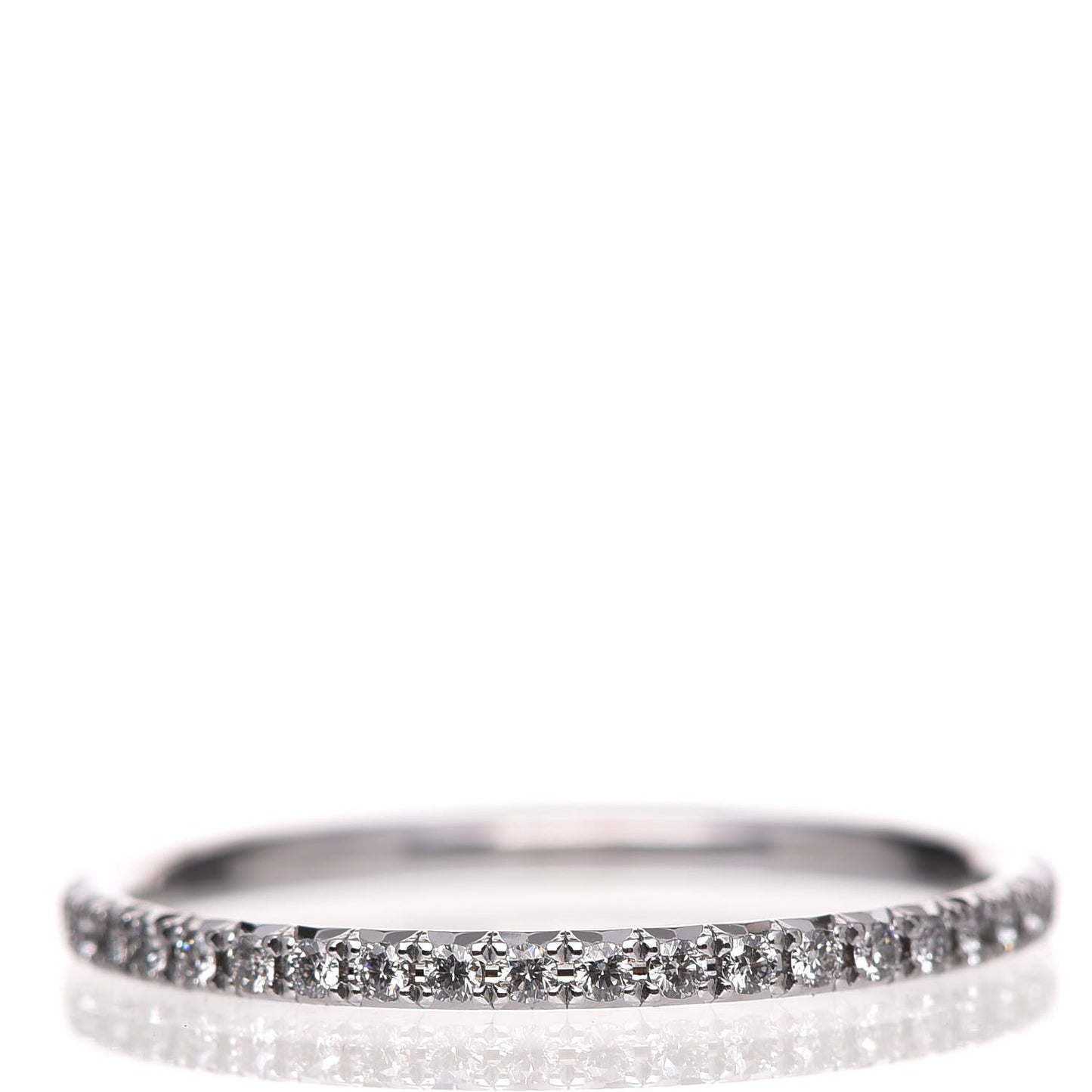 18K White Gold Diamond Metro Band Ring 52 6