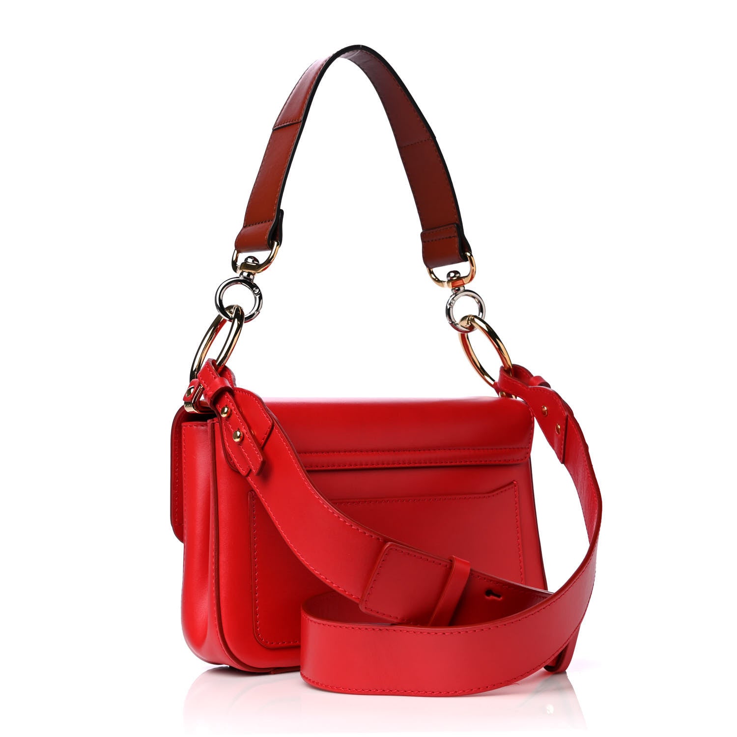Chloe Calfskin Small C Double Carry Plaid Red 3 of 11