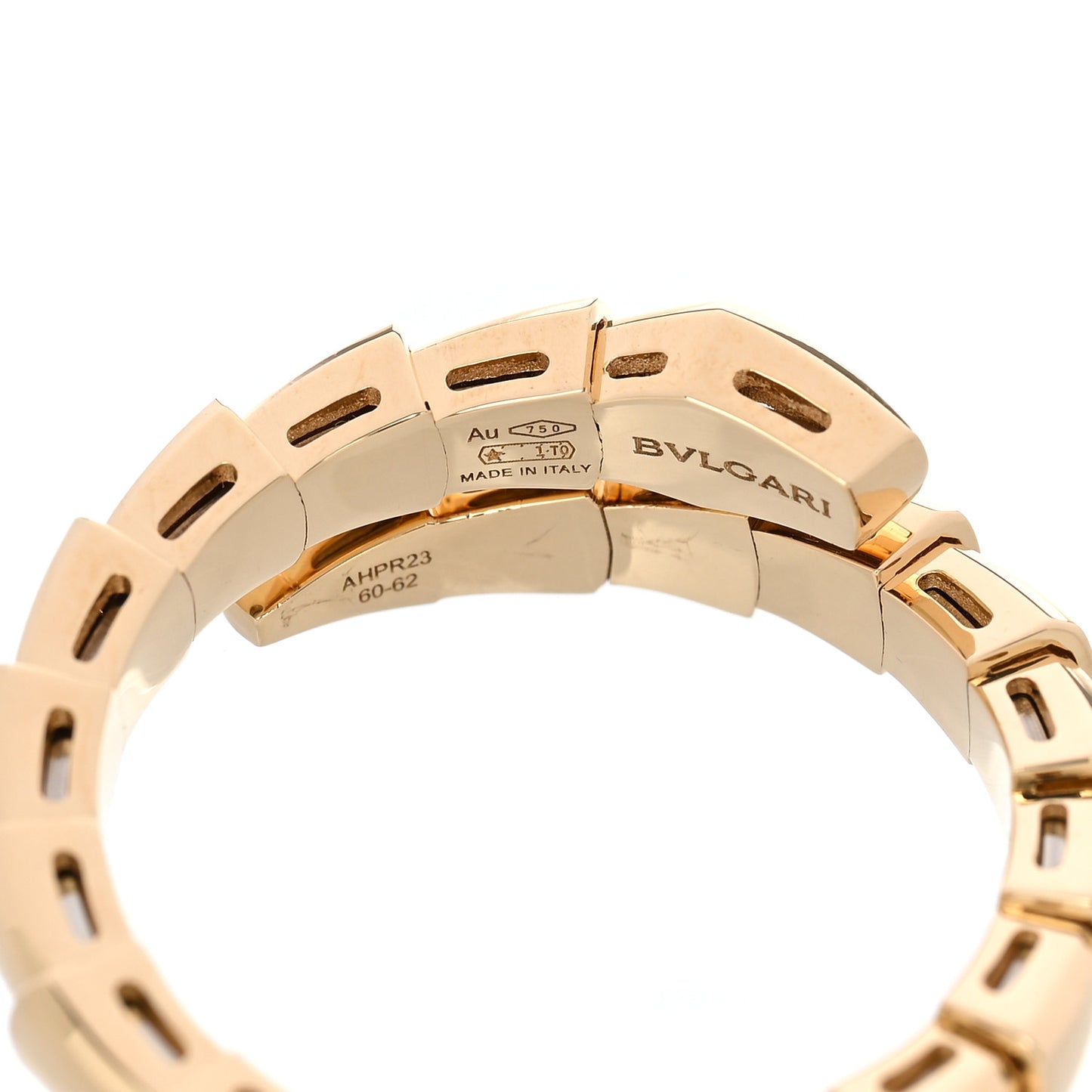 18K Yellow Gold Diamond Serpenti Viper Single Spiral Ring 60 9