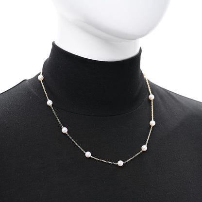 Mikimoto 18K Yellow Gold Akoya Pearl 5.5-6mm Station Necklace 2 of 5