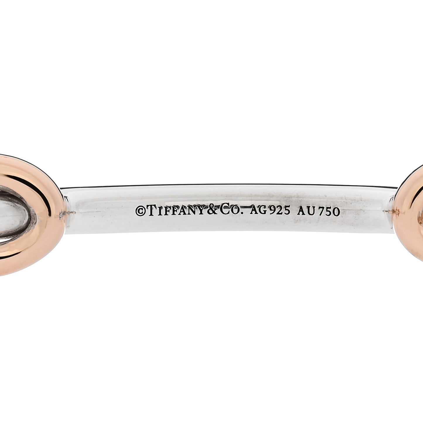 Sterling Silver 18K Rose Gold Double Infinity Cuff Bracelet