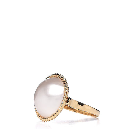 Mikimoto 18K Yellow Gold Mabe Pearl 16mm Cocktail Ring 51 5.75 3 of 5