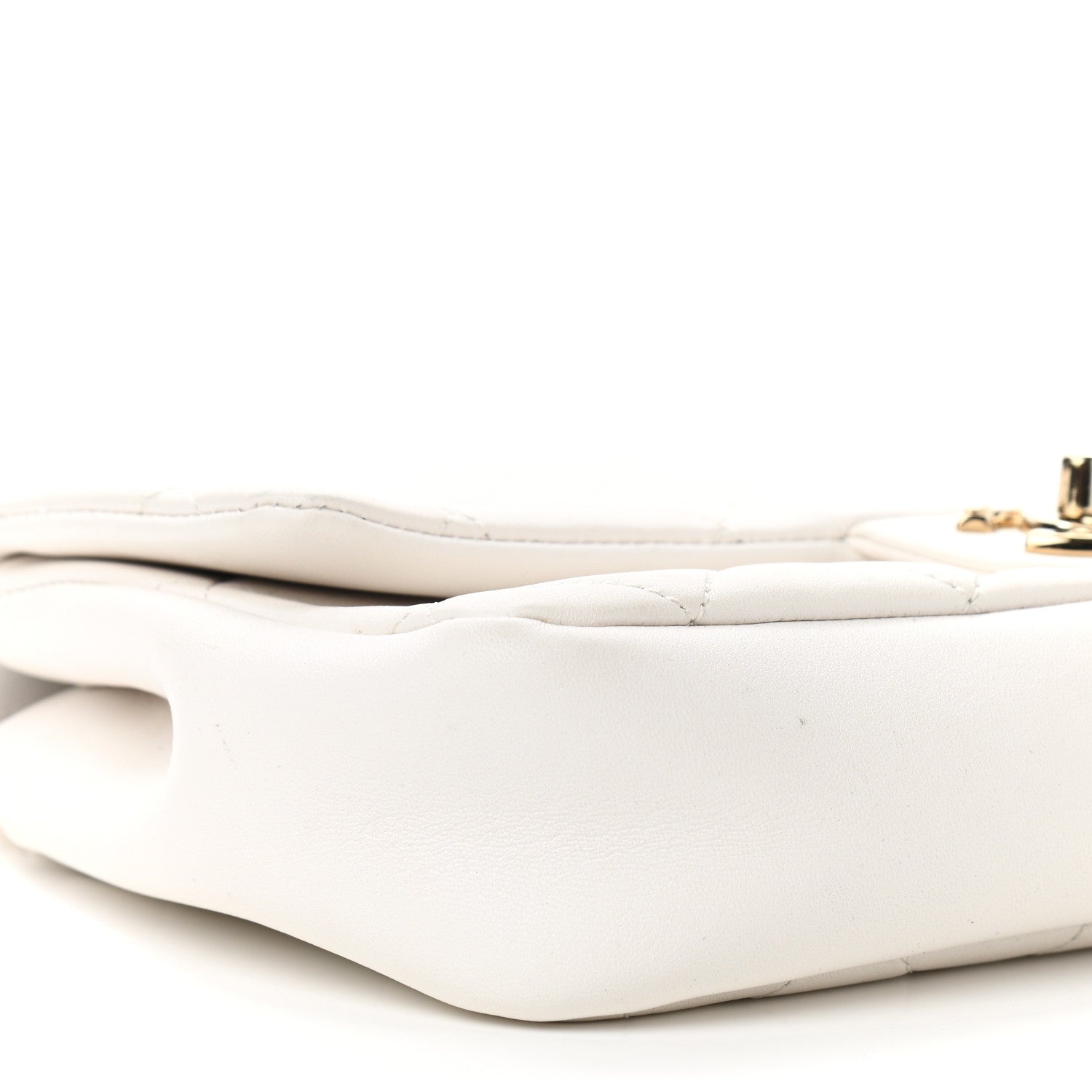Chanel Lambskin Quilted Resin Bi-Color Chain Flap Bag White 9 of 12
