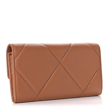 Chanel Lambskin Quilted Chanel 19 Flap Wallet Brown 3 of 18