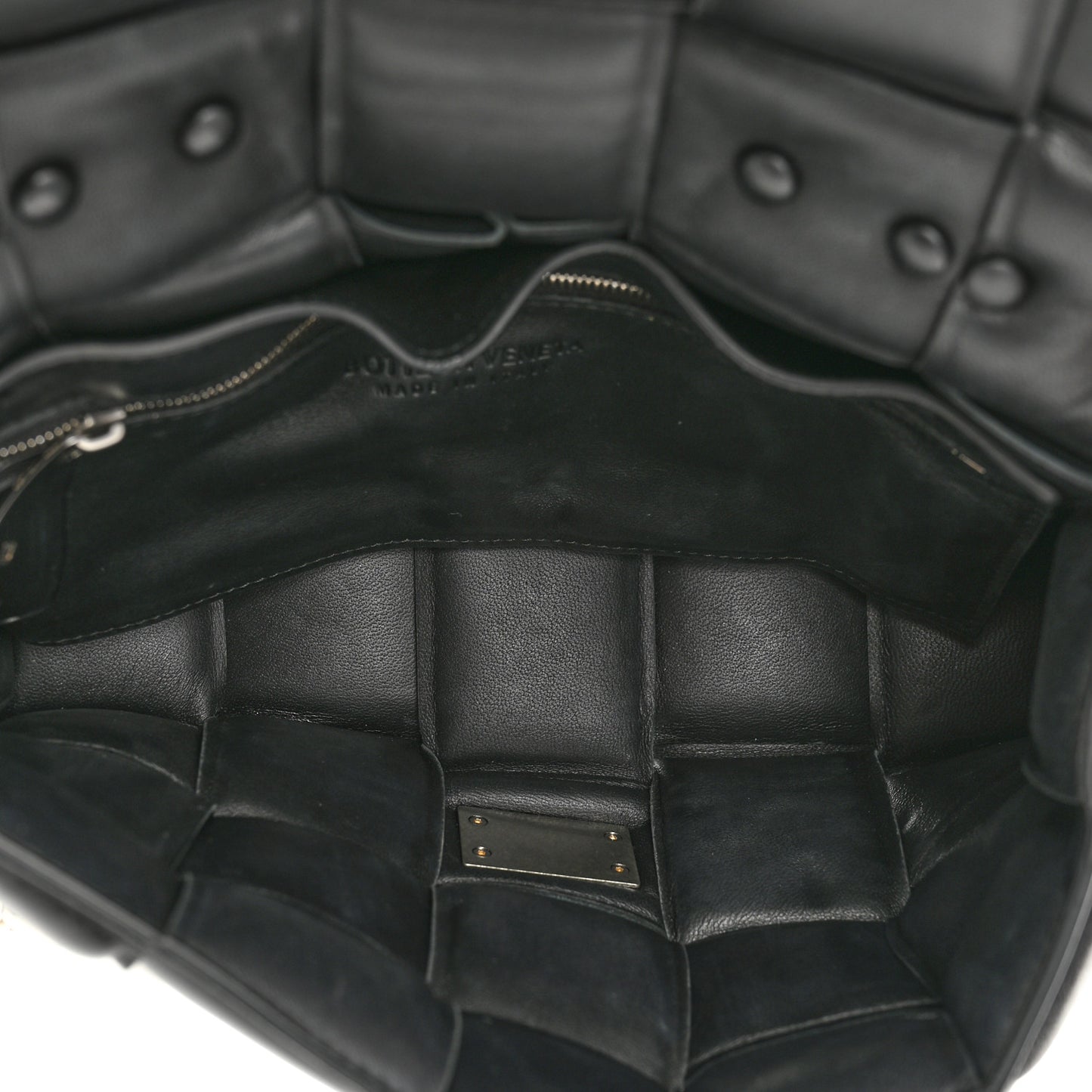 Lambskin Maxi Intreccio Padded Chain Cassette Crossbody Bag Black