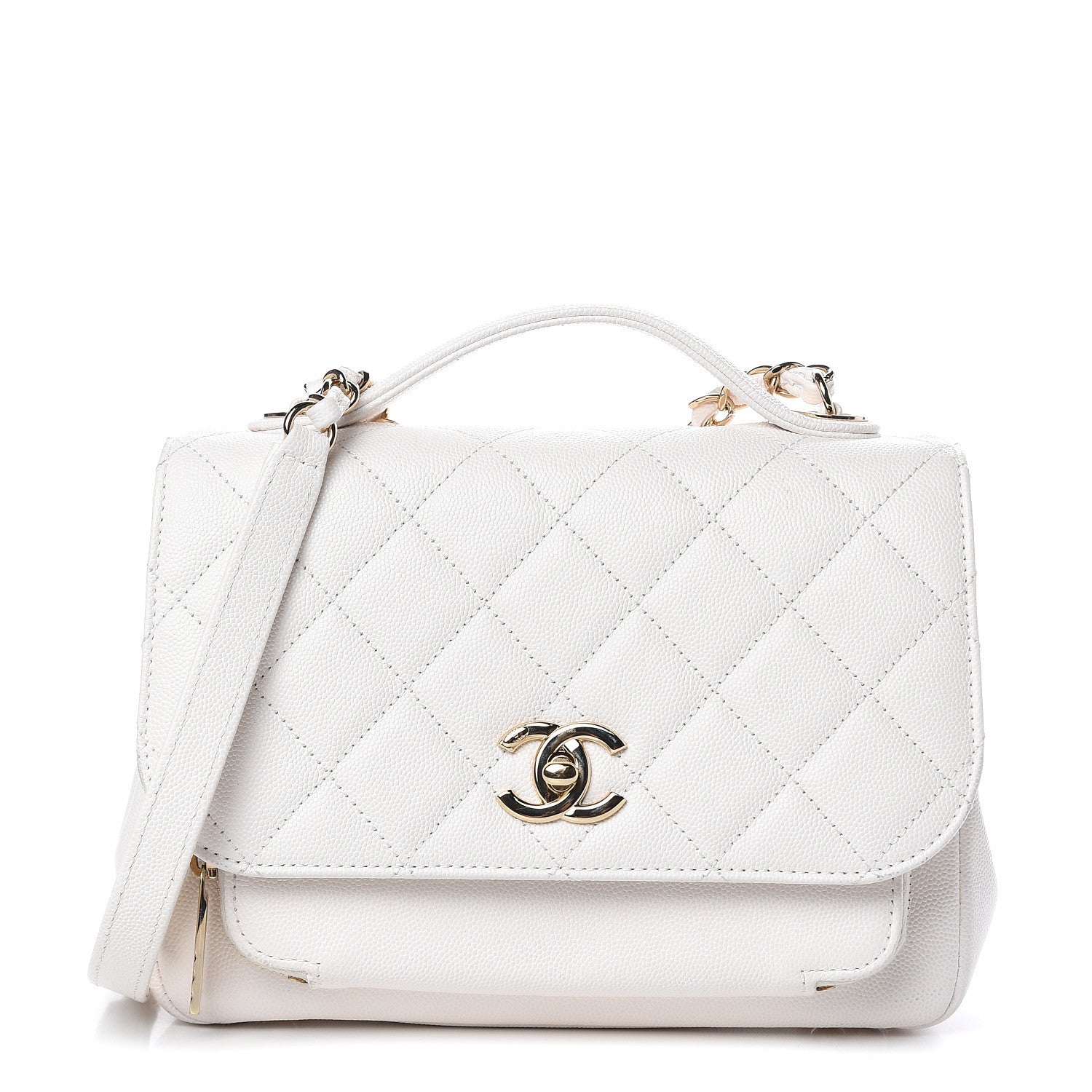 Chanel Caviar Quilted Medium Business Affinity Flap White 1 of 17