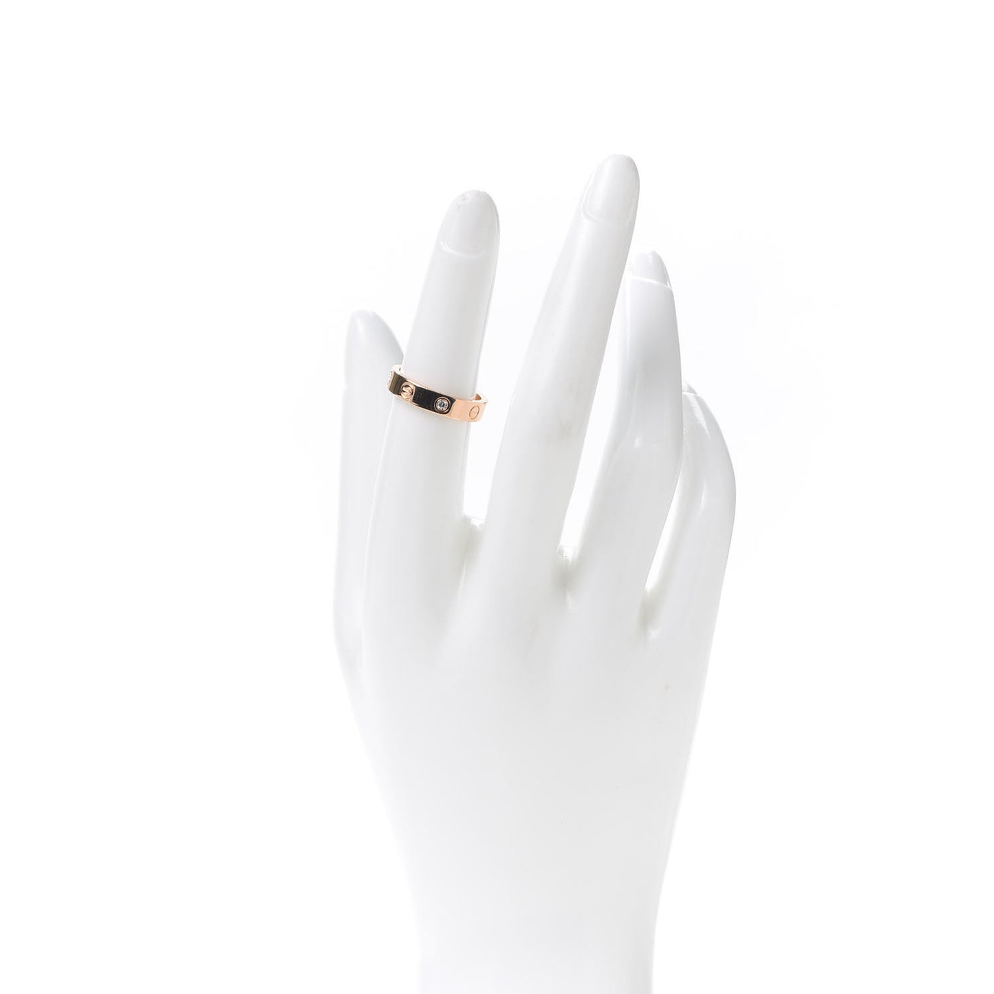 18K Pink Gold Diamond 4mm LOVE Wedding Band Ring 51 5.75