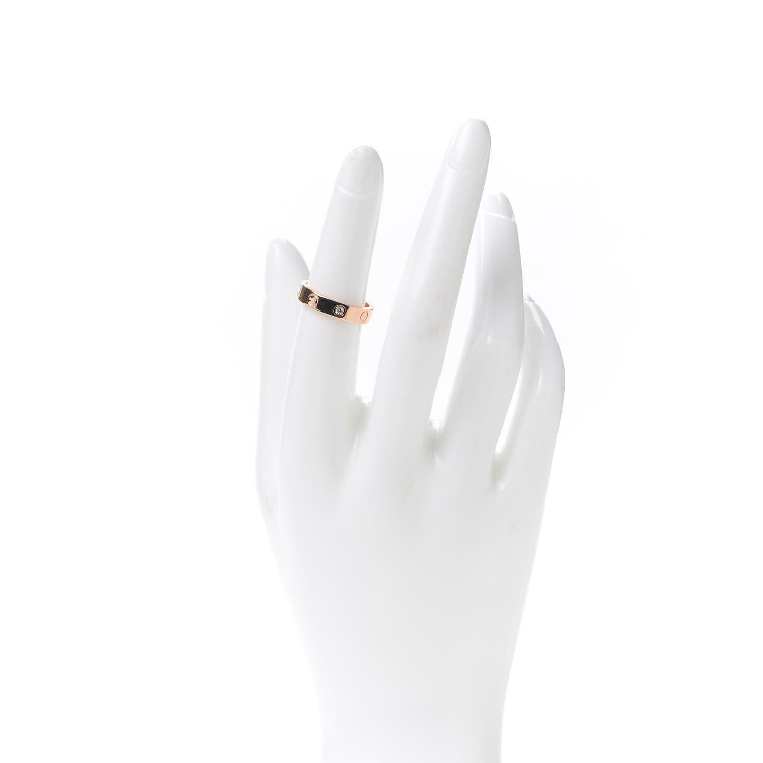 Cartier 18K Pink Gold Diamond 4mm LOVE Wedding Band Ring 51 5.75 2 of 4