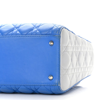 Christian Dior Lambskin Cannage Medium Bi-Color Lady Dior Blue Gray 10 of 10