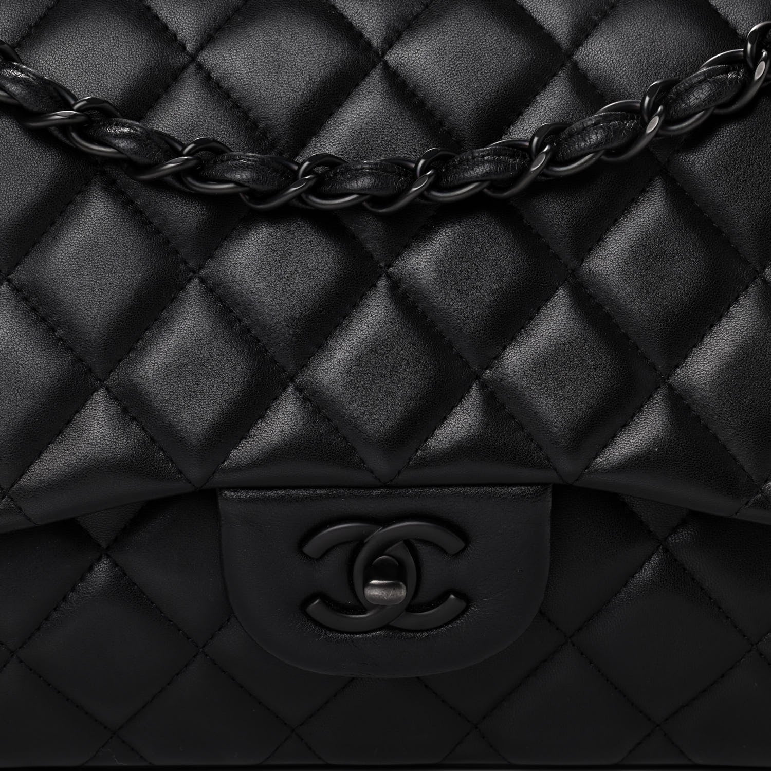 Chanel Lambskin Quilted Jumbo Double Flap So Black 8 of 16