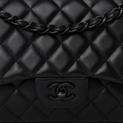 Chanel Lambskin Quilted Jumbo Double Flap So Black 8 of 16