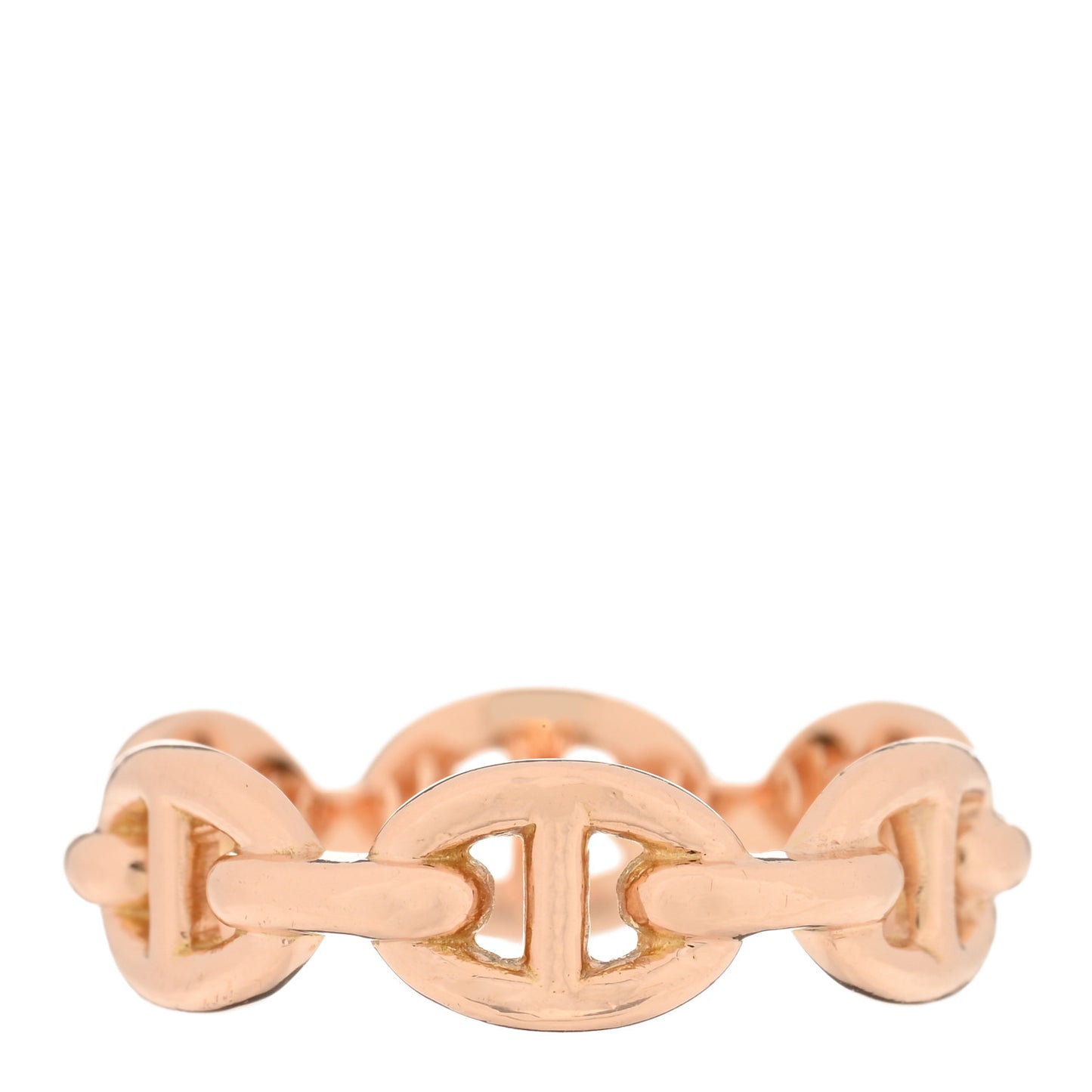 18K Rose Gold PM Chaine D'Ancre Enchainee Ring 53 6.25