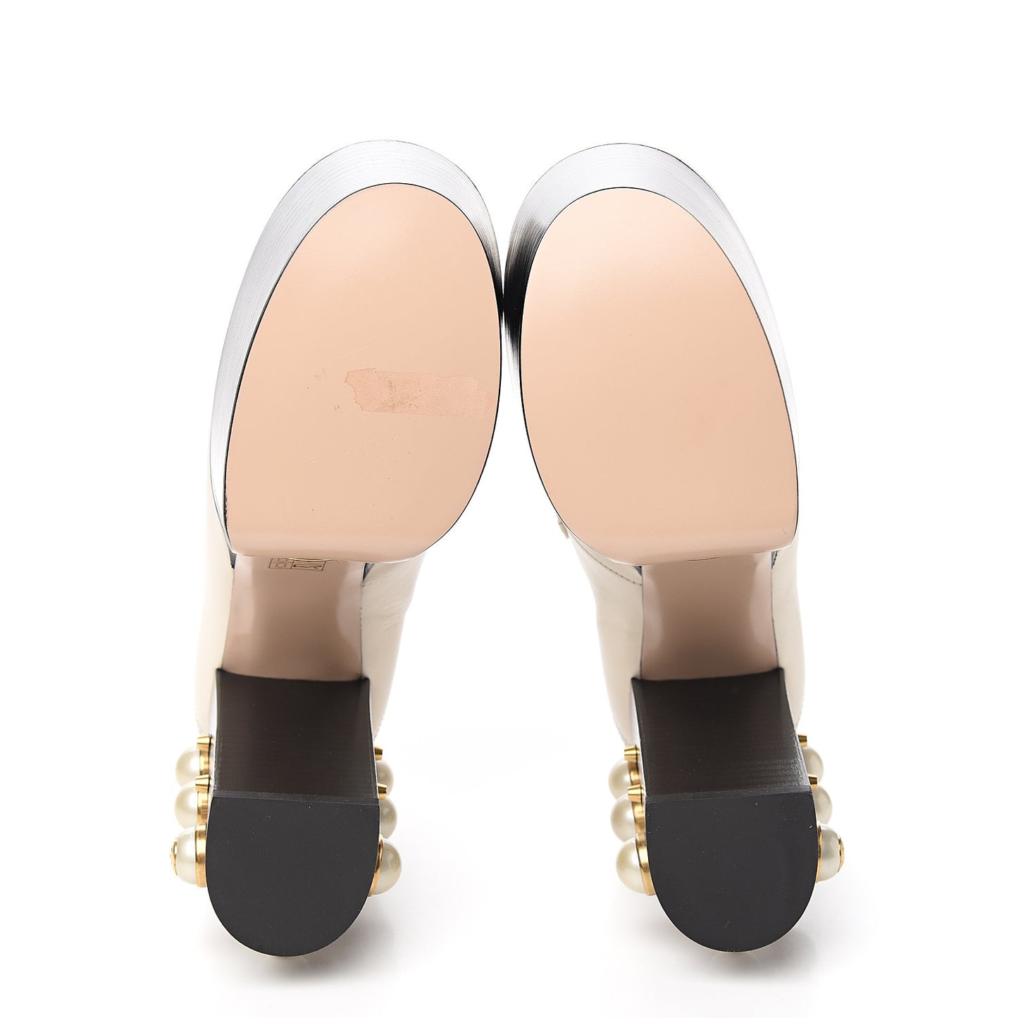 Malaga Kid Pearl Studded Vegas Platform Loafers 38.5 Mystic White