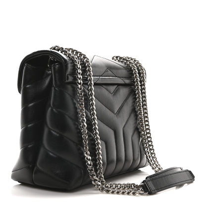 Saint Laurent Calfskin Y Quilted Monogram Small Loulou Chain Satchel Black 3 of 11